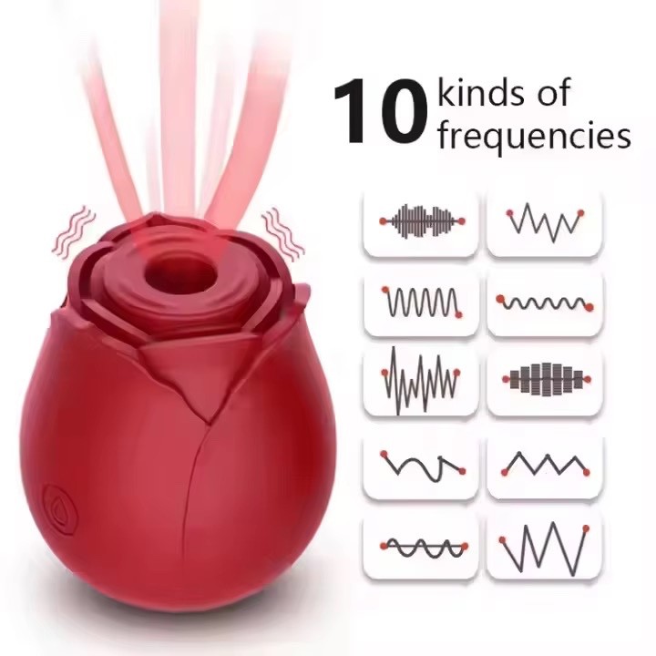 10 Speed Adult Sex Toys Rose Vibrator Female Waterproof Clitoral Suction