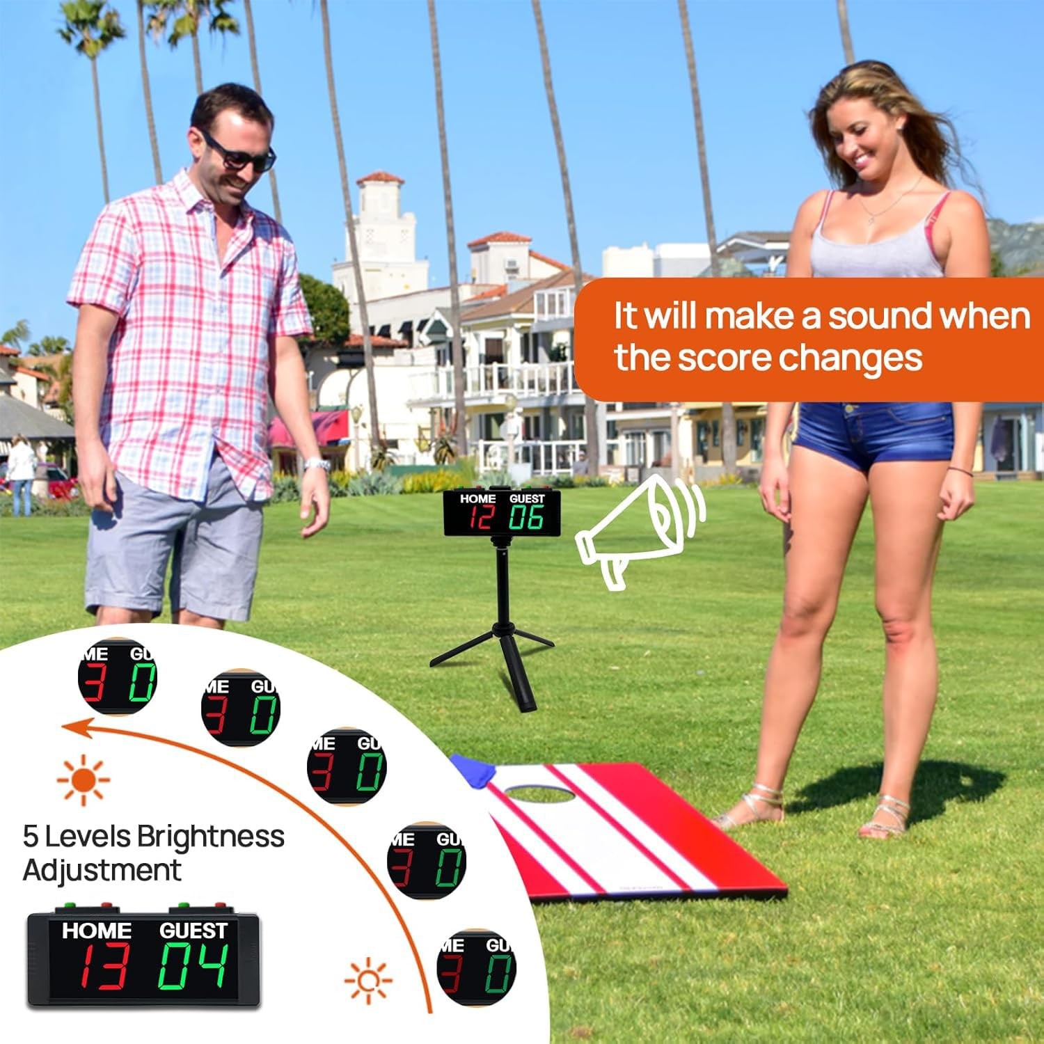 Battery Powered Scoreboard Clock Timer with Buttons, Portable Digital Scorebo...
