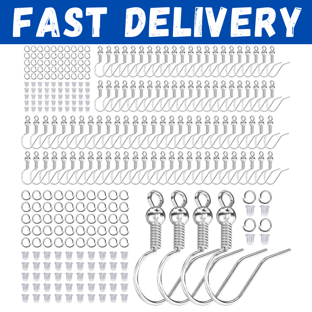 300PCS 925 Sterling Silver Earring Hooks DIY Jewelry Making Supplies Kit
