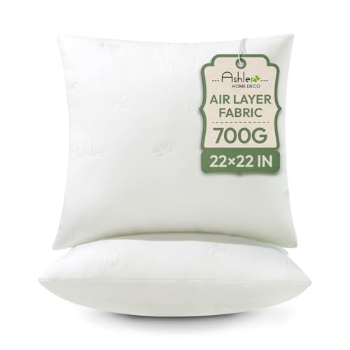Ashler Throw Pillow InsertsxInches Set of,Firm and Fluffy 22x22 Inch 2