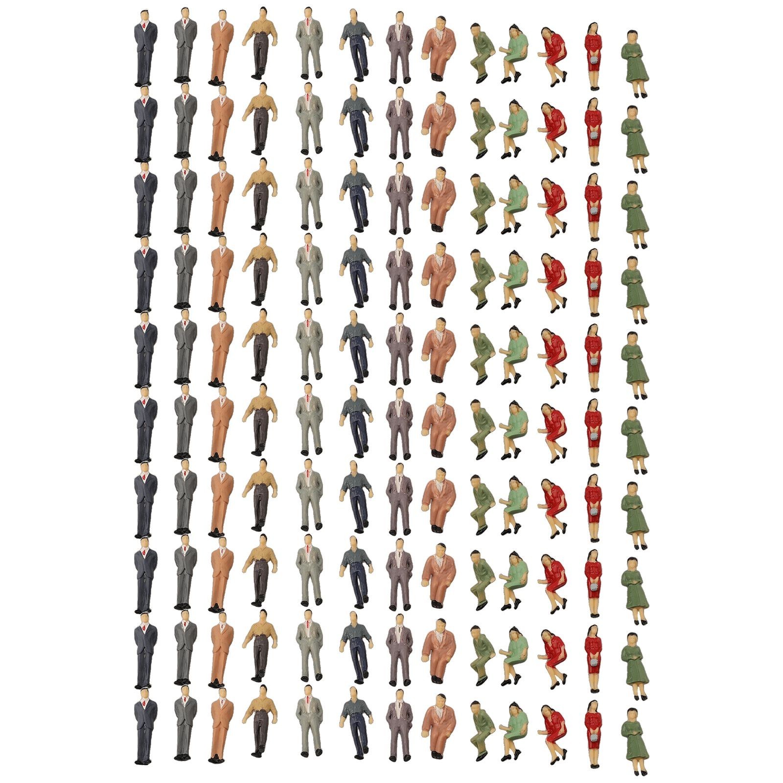 Realistic Colors and Different Poses 130Pcs 1 50 Scale Painted Model People Set