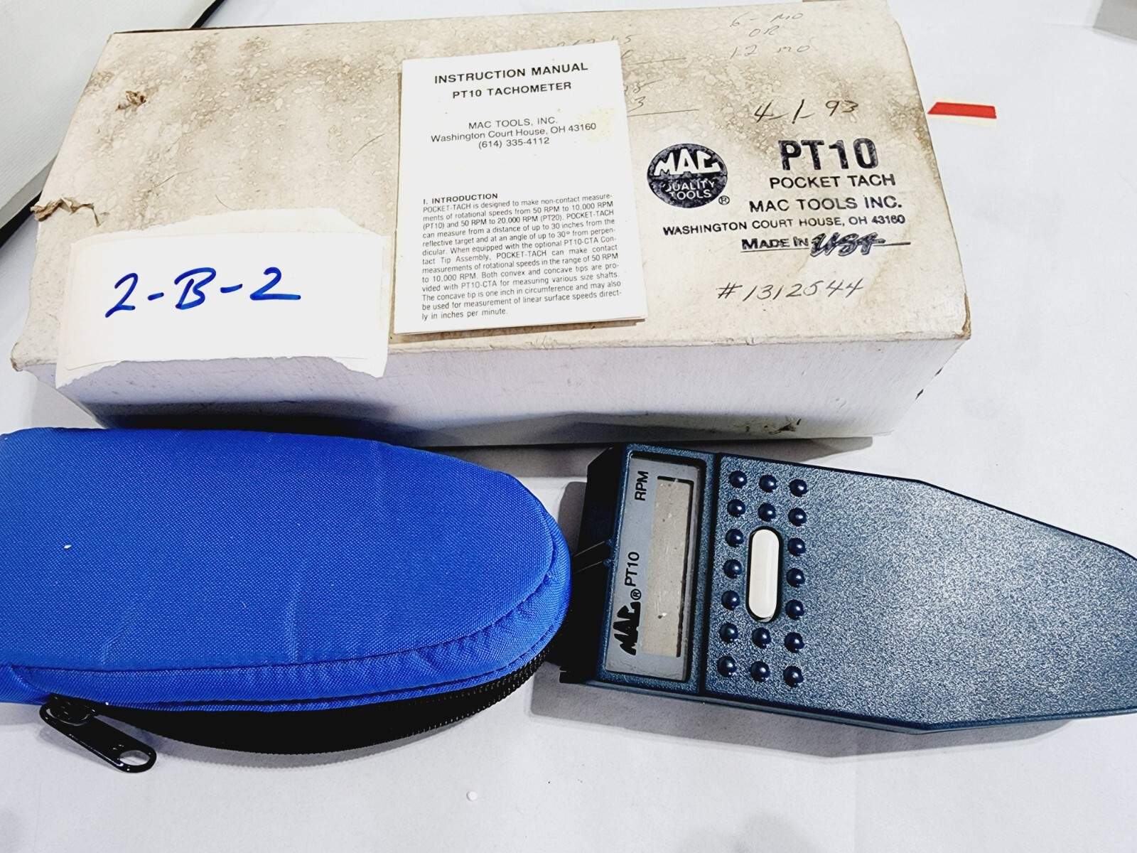 MAC Tools PT10 Pocket Tachometer