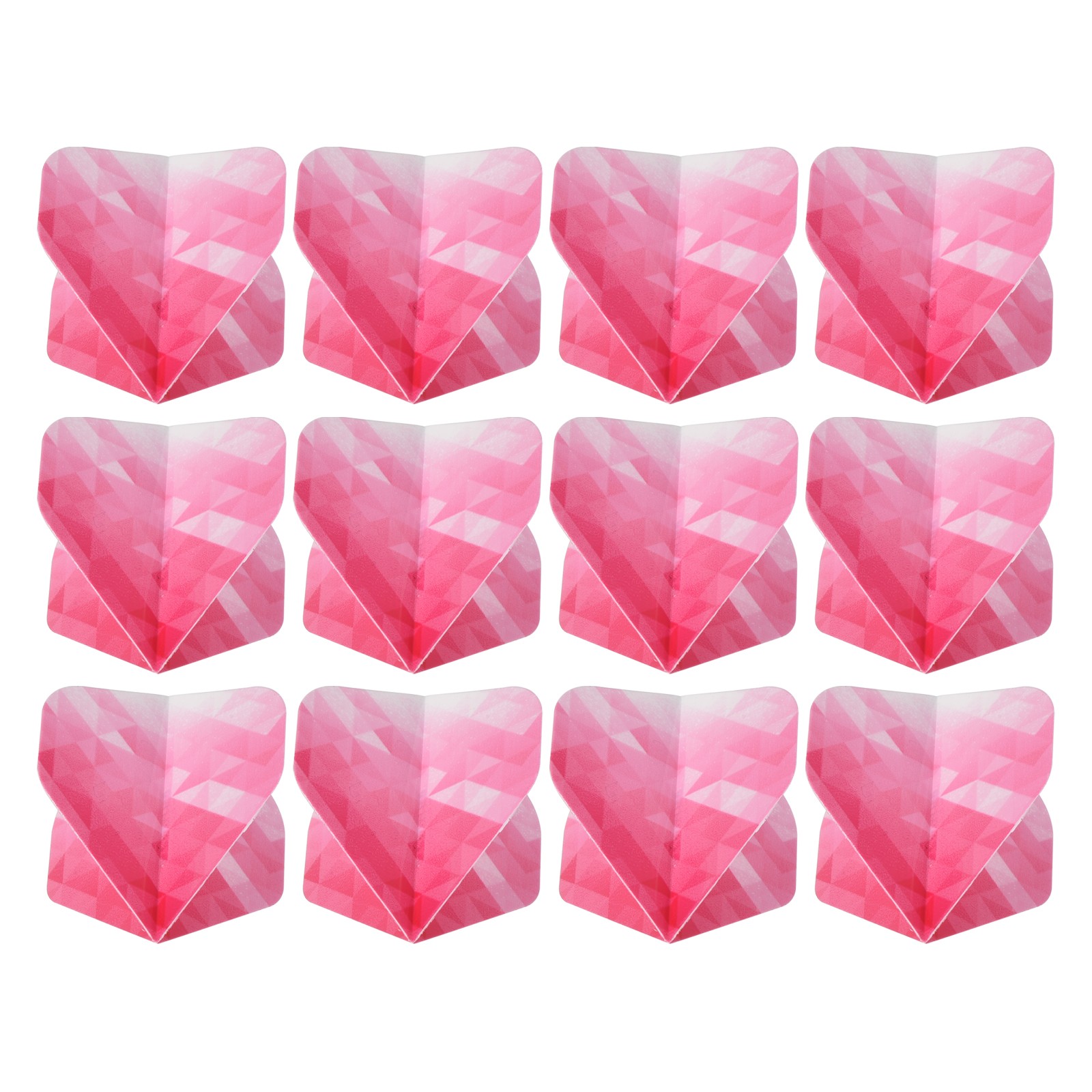 Dart Flights, 12 Pack PET Darts Accessories Geometric Style, Pink, White