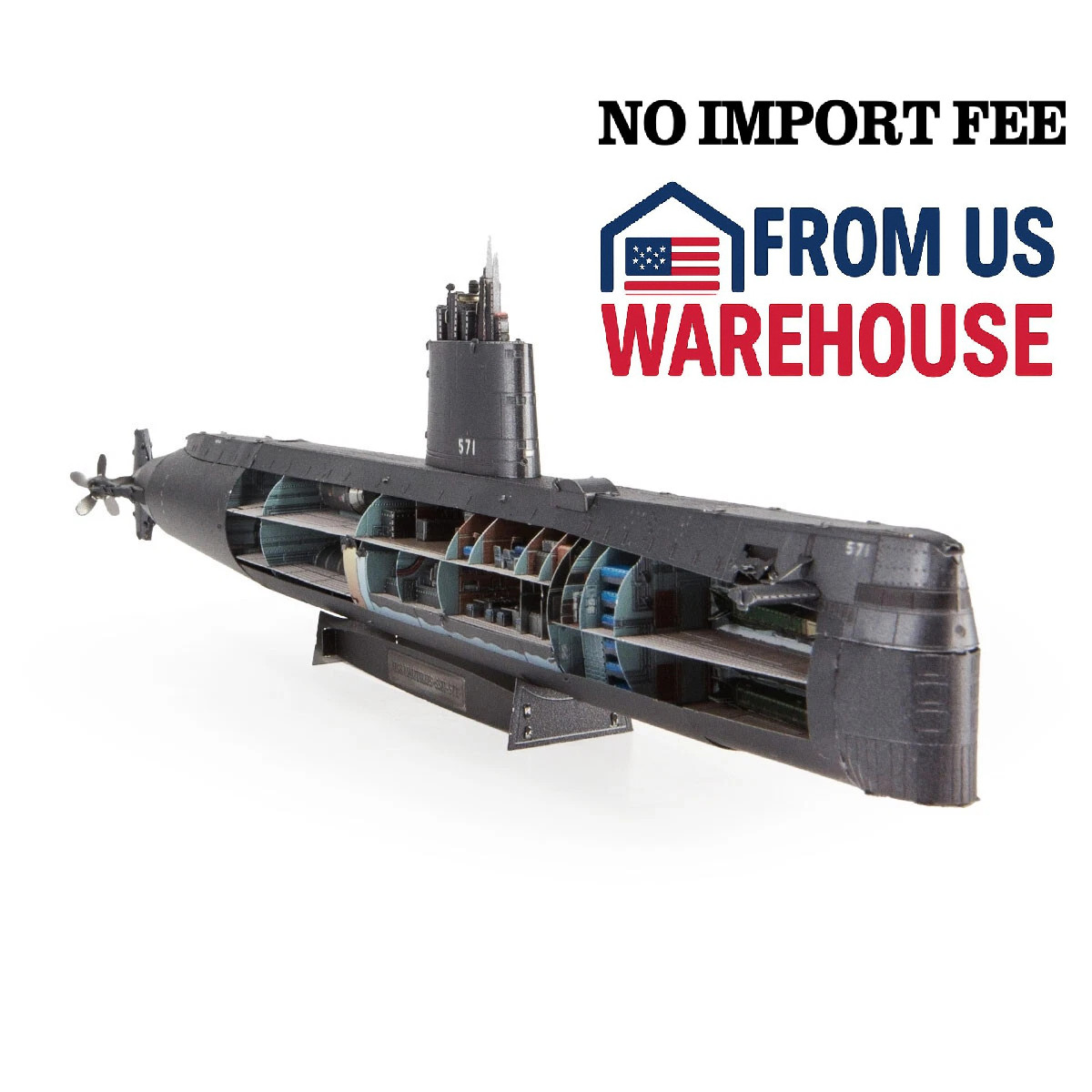 Fascinations Premium Series USS NAUTILUS Submarine Ship Metal Earth 3D Model Kit