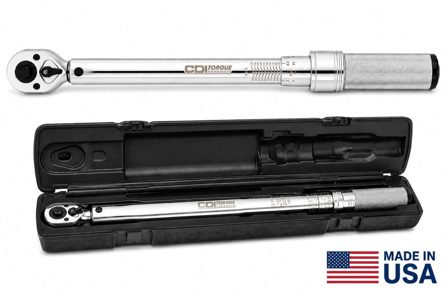 CDI 752MFRMH Professional 3/8" Drive Click Torque Wrench 5-75 Ft Lbs Adjustable