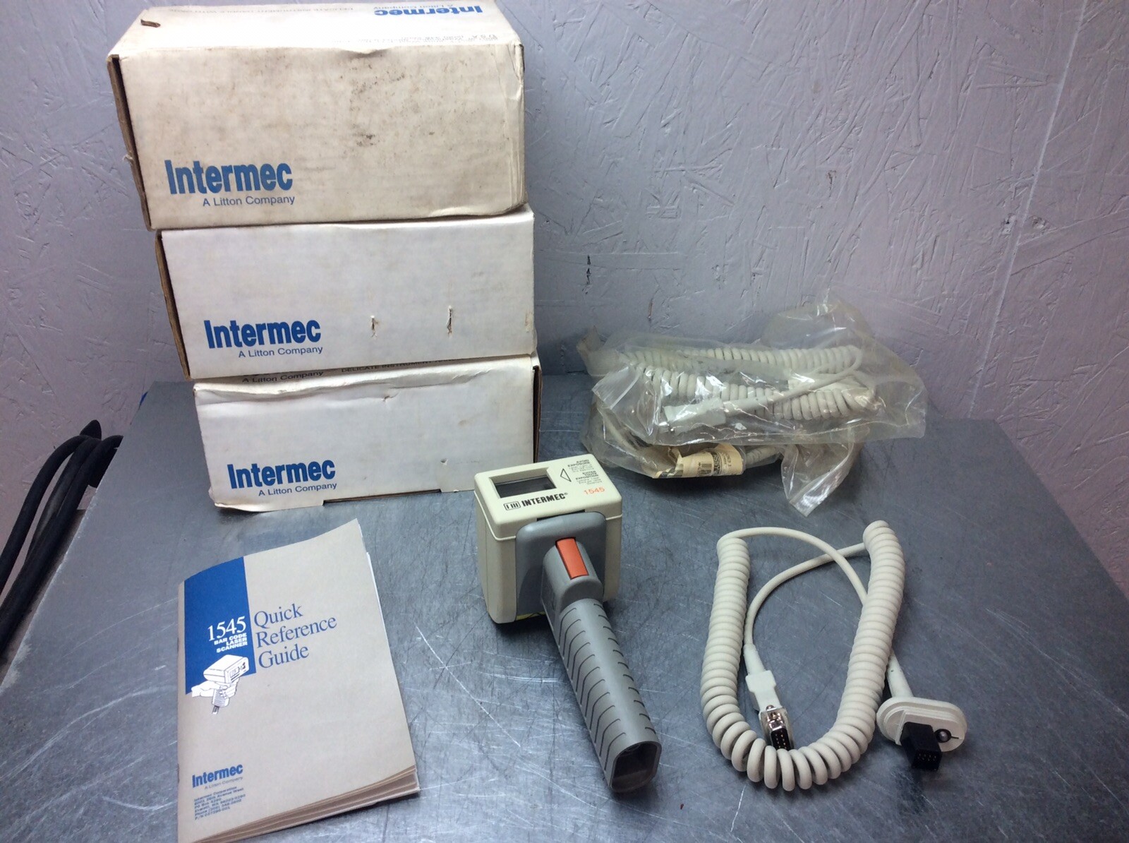 Intermec 1545 Scanner Barcode Config A. Matrix Lot Of 3 W/ New Cords