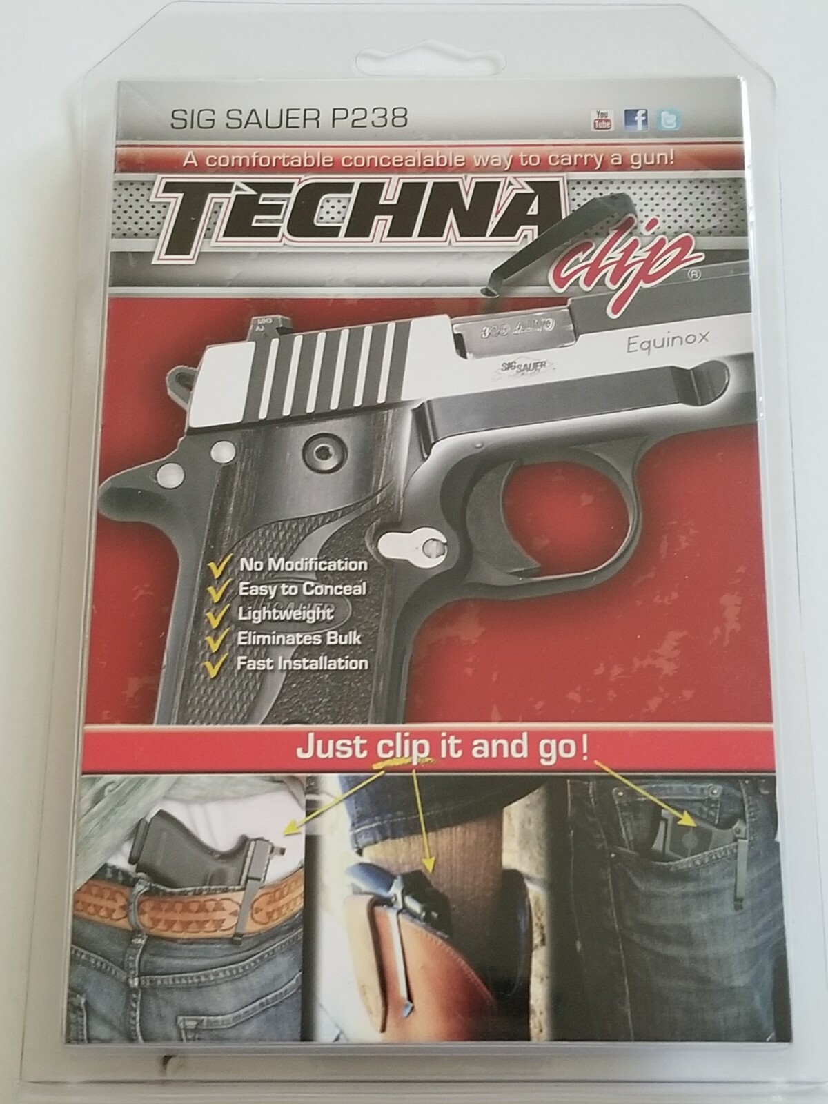 TECHNA CLIP FOR SIG SAUER P238 BLK RH
