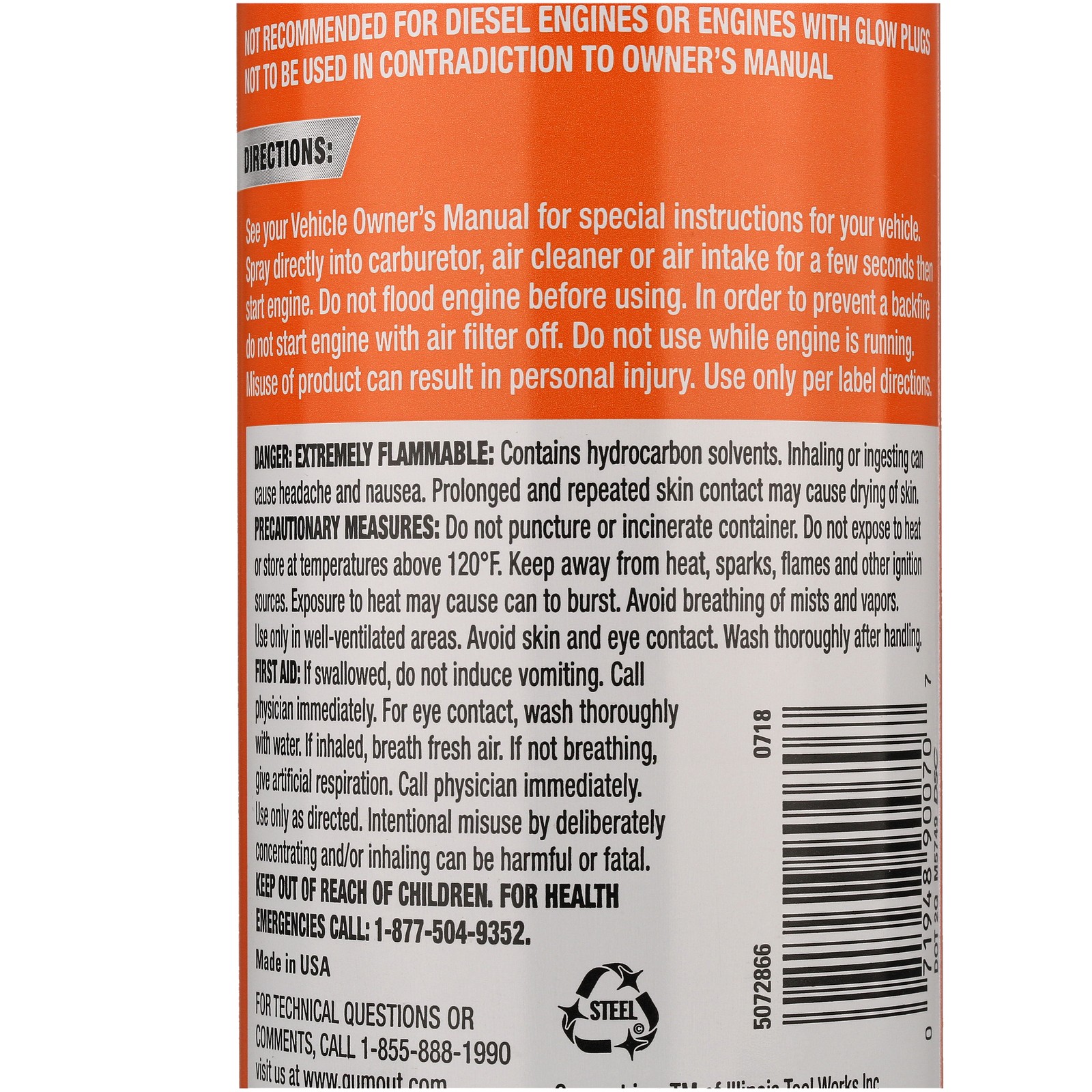 Gumout 5072866 Engine Starting Fluid, 11 oz.