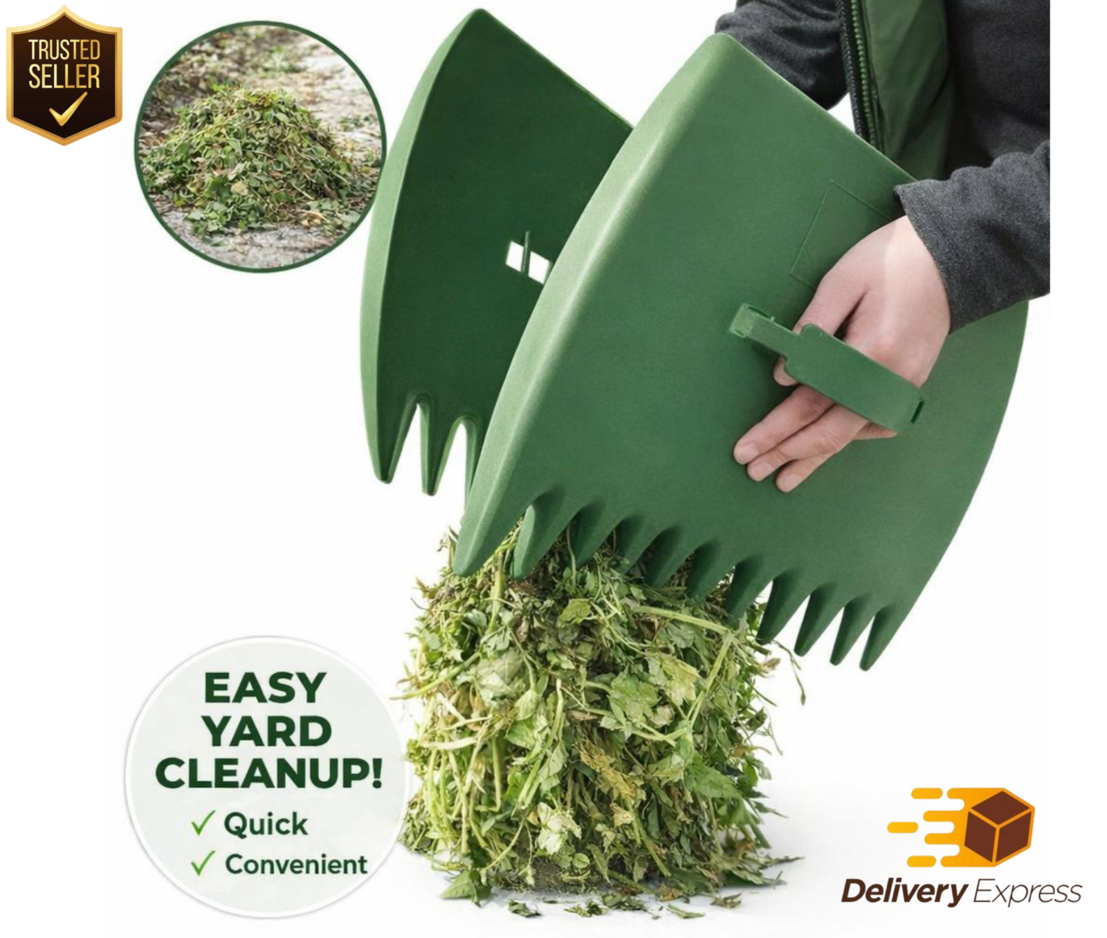 Garden Leaf & Weed Claws - Plastic Rake Tool for Easy Debris Collection in Yard