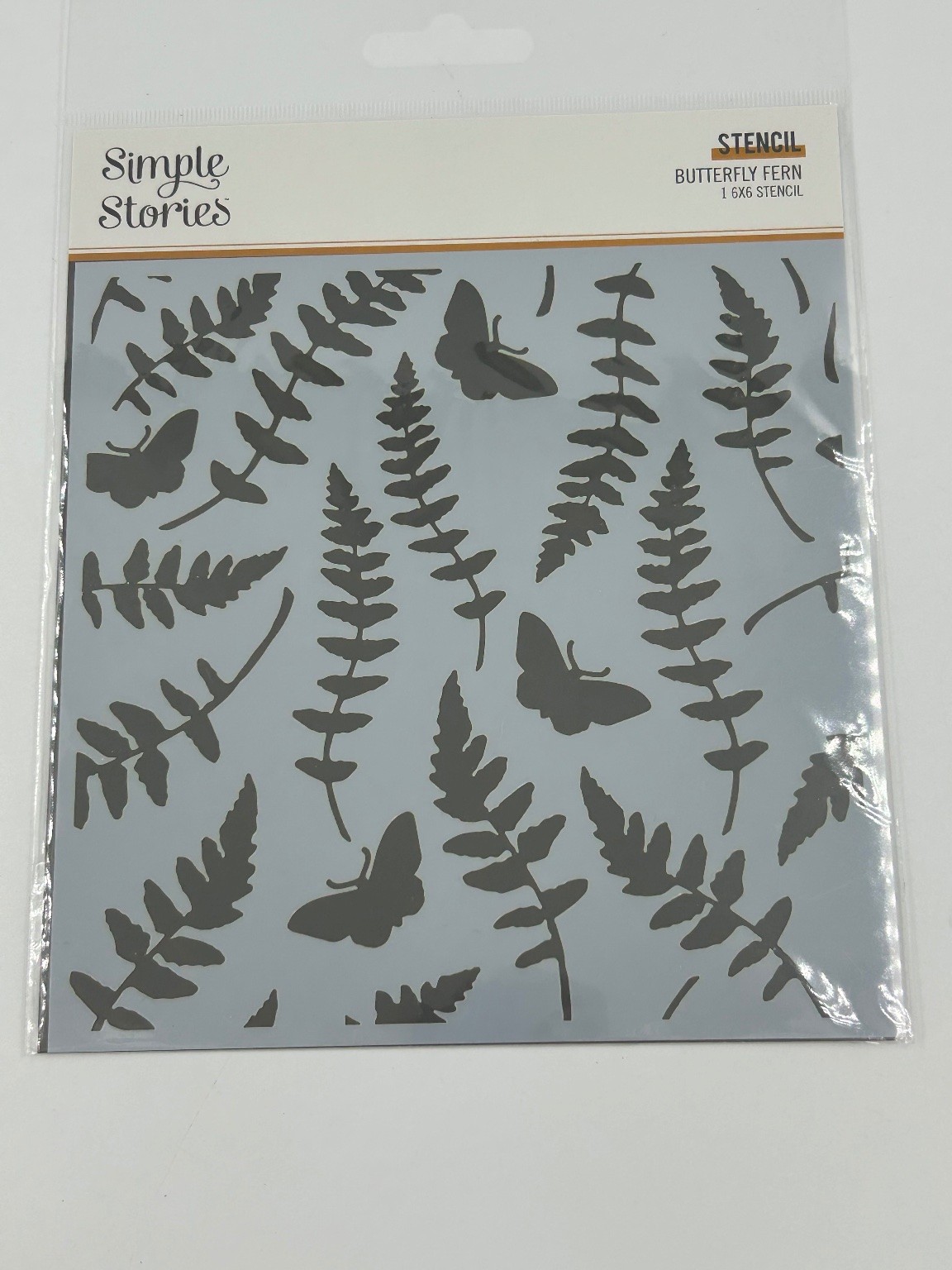 Simple Stories Butterfly Fern Stencil 6x6 Scrapbooking Paper Craft