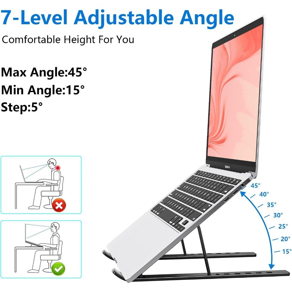 Laptop Stand for Desk, Aluminum Metal MacBook Stand, Computer Riser for Desk,