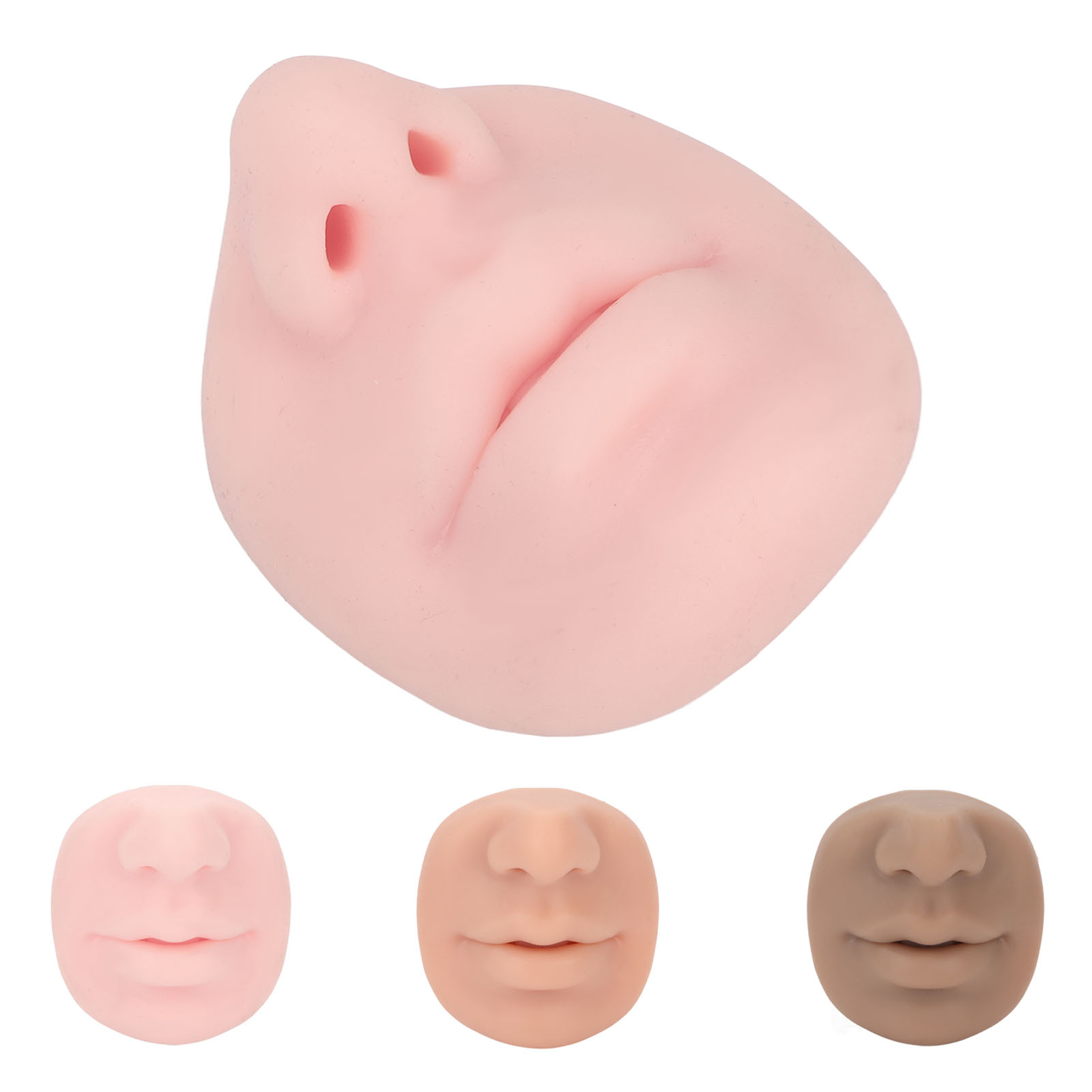 Silicone Piercing Model With Mouth Flexible Soft Imitation Nose Model Reusab