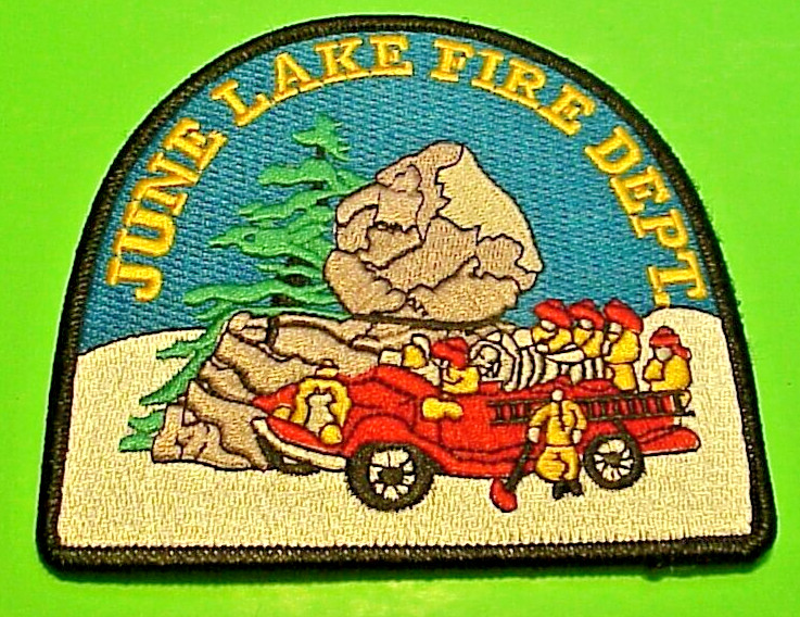 JUNE LAKE  CALIFORNIA  CA  4" x 4 1/4"  FIRE DEPT. PATCH  FREE SHIPPING!!!