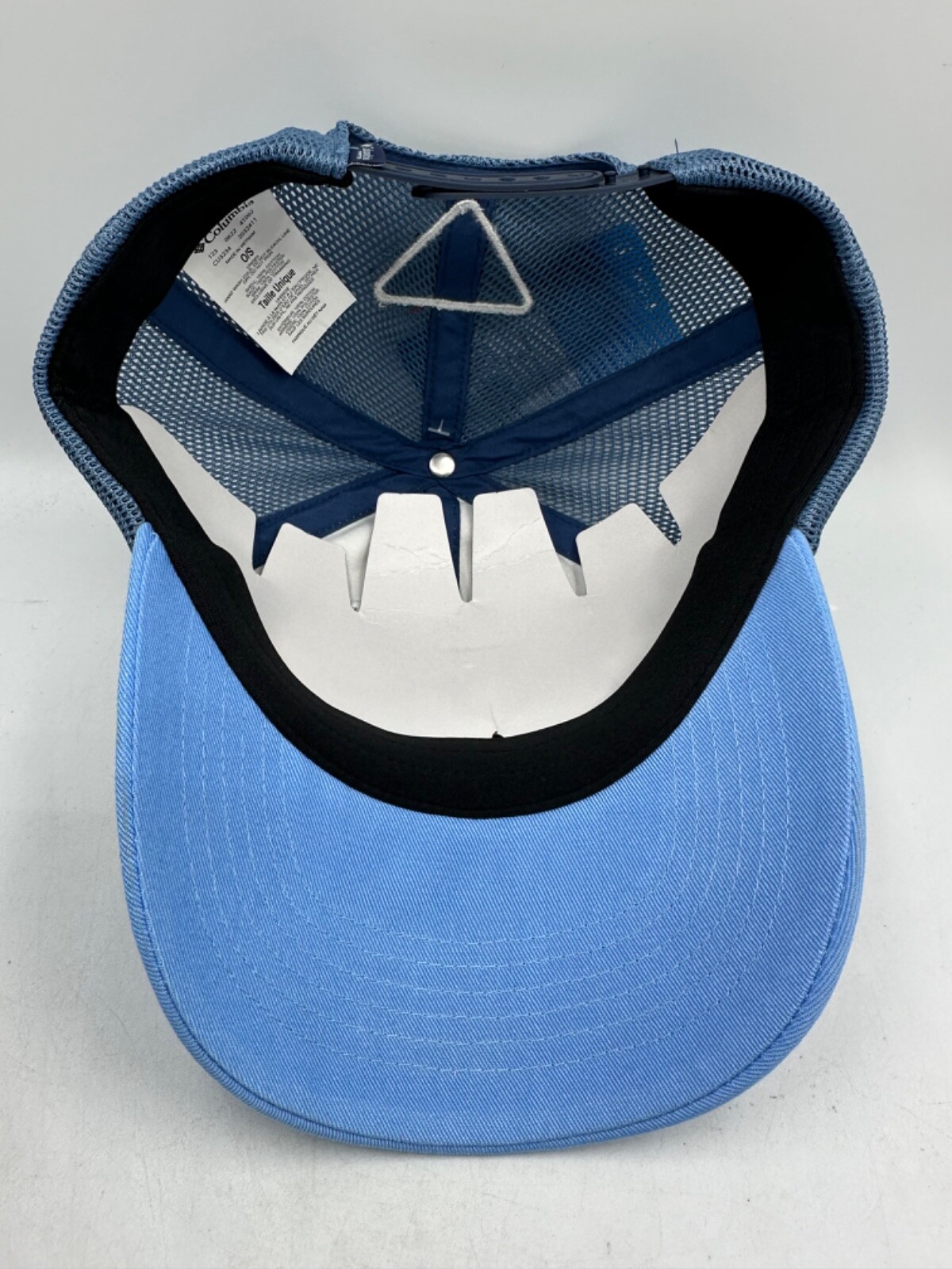 Columbia Sportswear PFG Mesh Snapback Hat Fish Flag Blue White Fishing Cap
