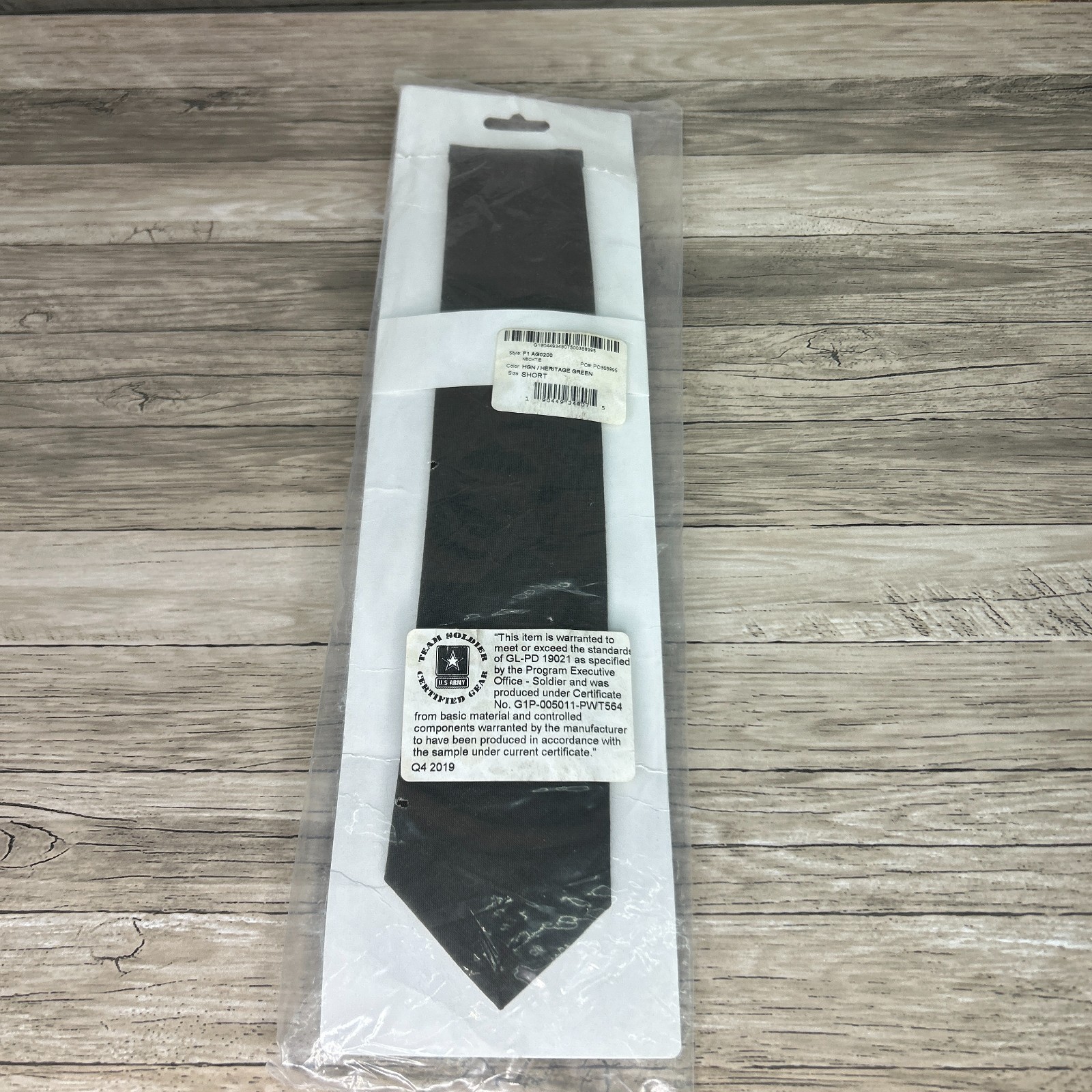 US Army Team Soldier Certified Gear Necktie Heritage Green Short F1 AG0200