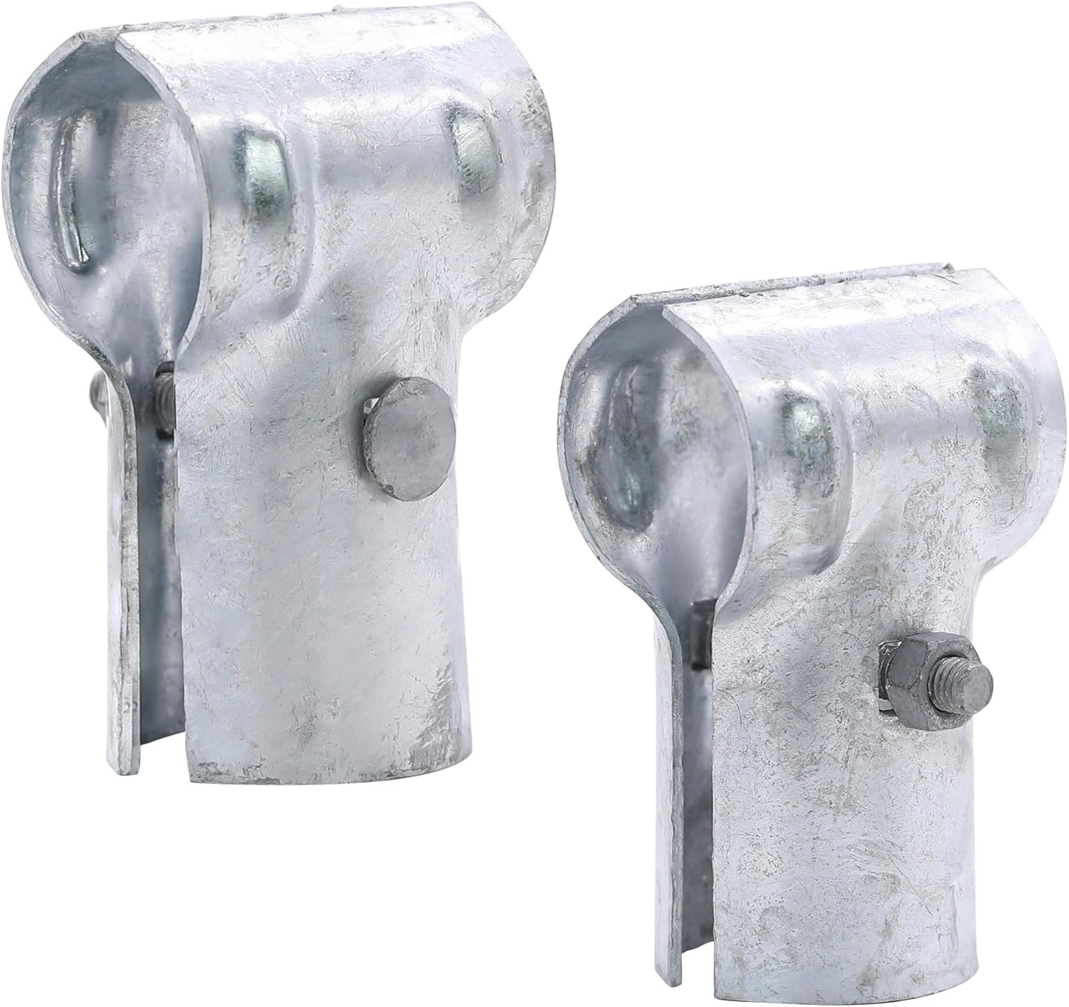 1-5/8" T Clamp for Chain Link Fence End Rail, Galvanized Steel, Includes Bolts &
