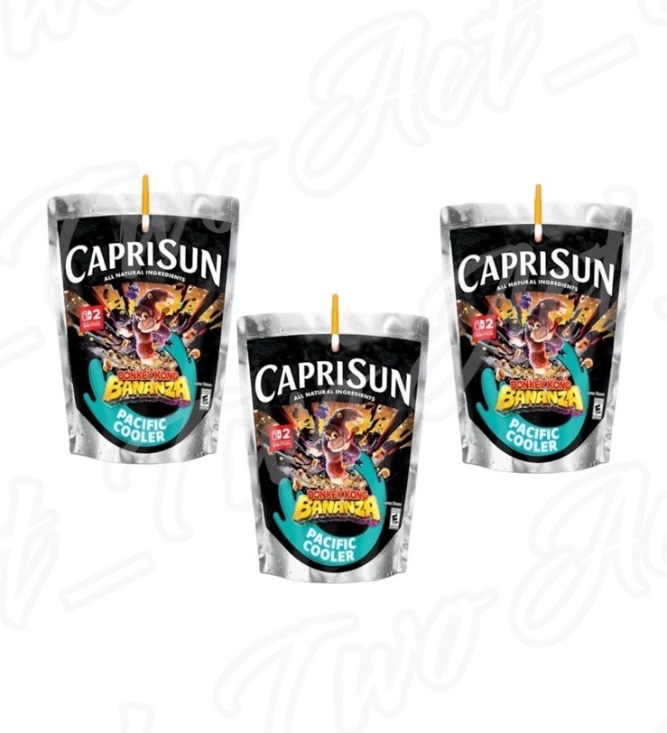 Lot of 3 Nintendo Switch 2 Donkey Kong Bananza Capri Sun Pouches 6oz Each NEW
