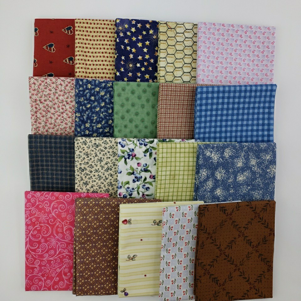 20 Fat Quarters 100% Cotton Fabric Quilting Sewing Crafts Multi Prints Colors
