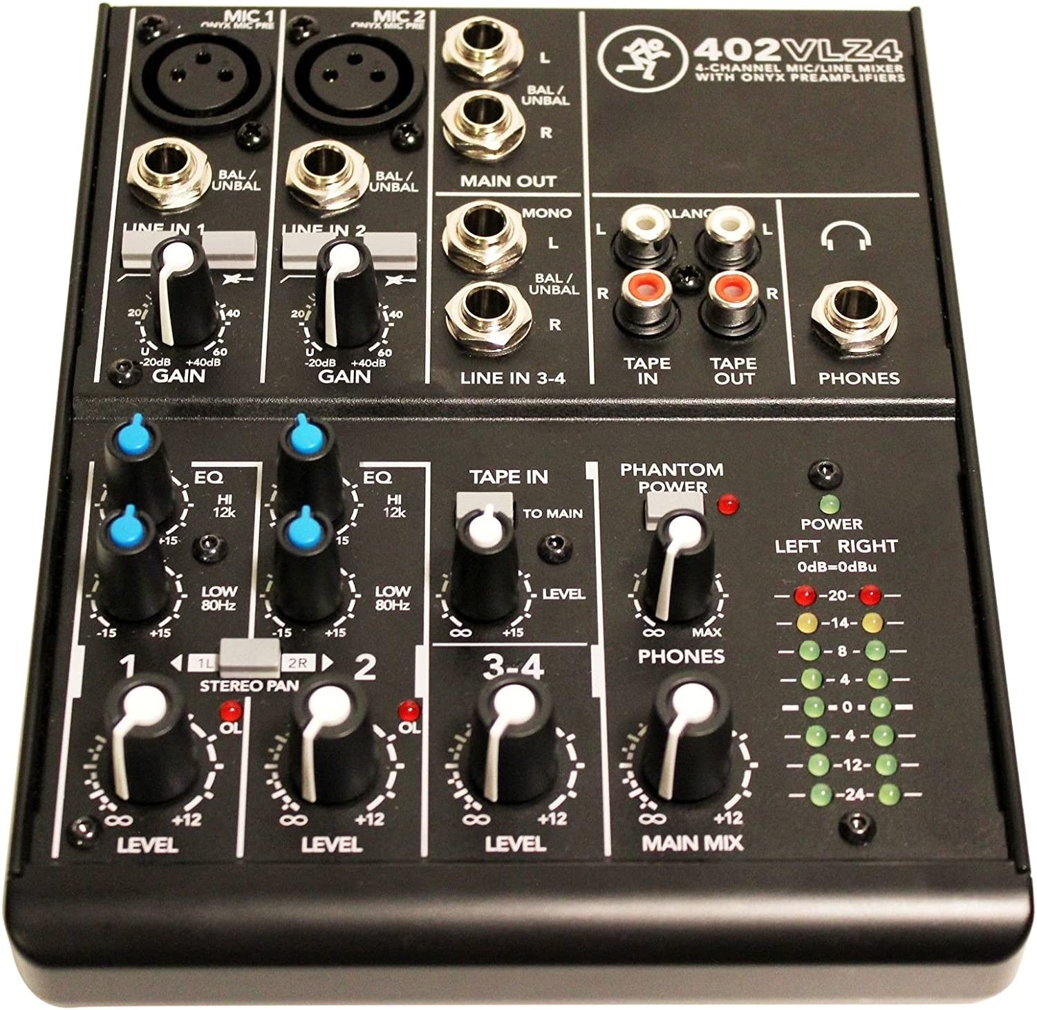 Mackie 402VLZ4 4Channel Ultra Compact Mixer with High Quality Onyx Preamps,Black
