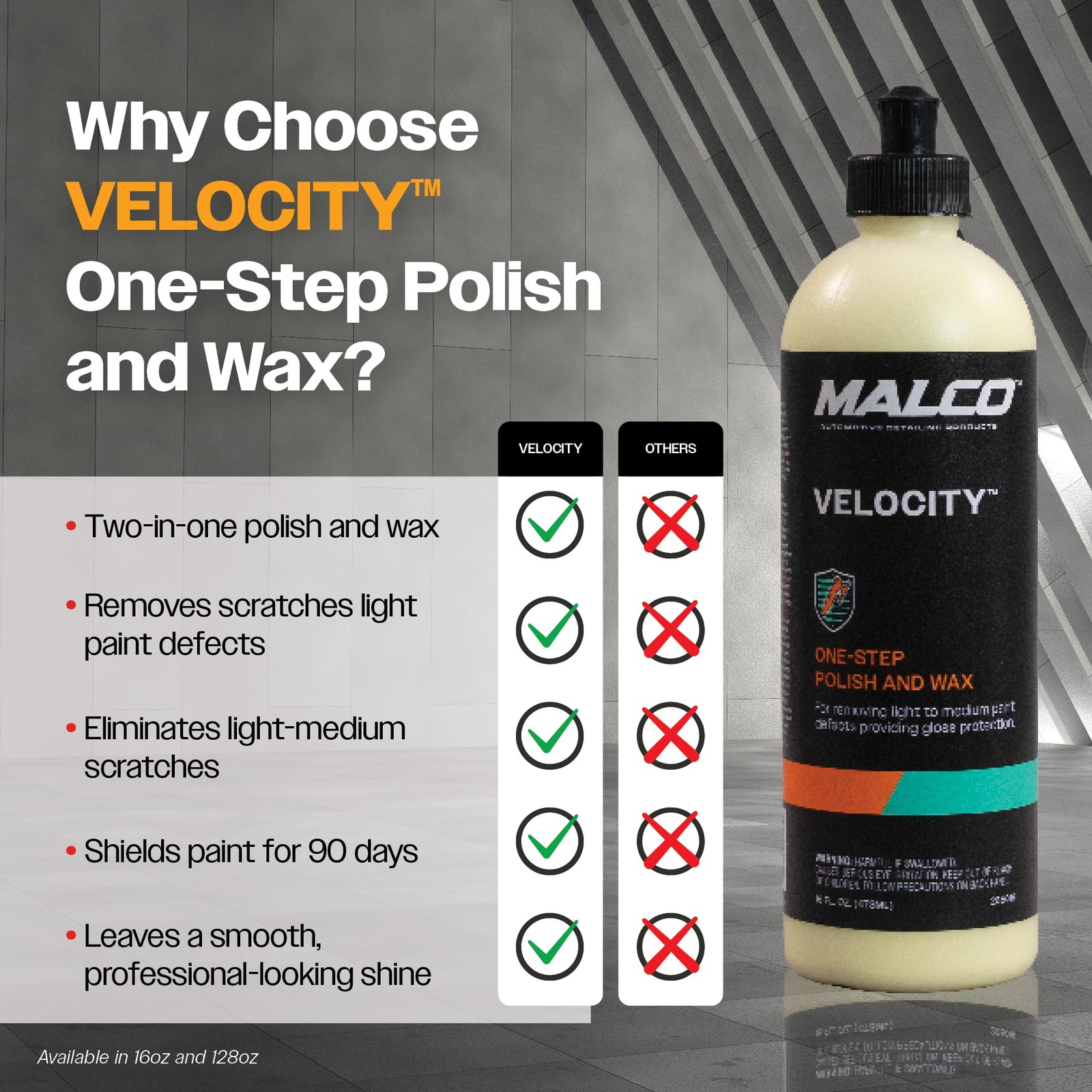 Malco Velocity One-Step Car Polish and Wax (90 Day 16 Fl Oz (Pack of 1)