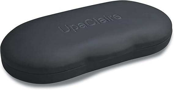 Clip-on Glasses Case Slim Hard Shell Ultra-light Retro Flat Glasses Black