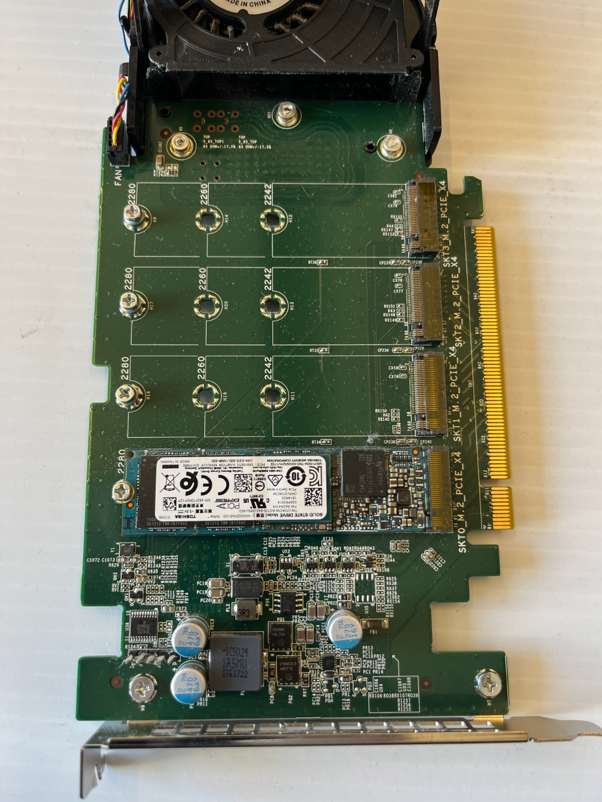 Dell DPWC400 Quad M.2 PCIe Solid State Drive Adapter Card with 512gb m.2