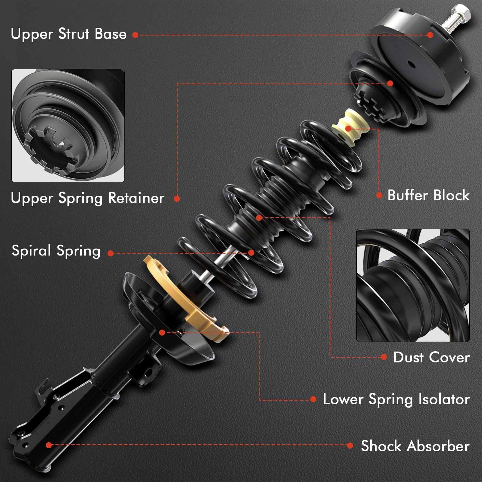 2pcs Front Complete Strut & Coil Spring Assembly for Nissan Kicks 2018 2019 2020