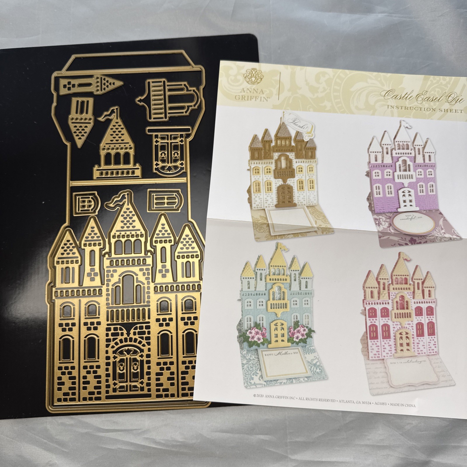 ANNA GRIFFIN Castle Easel Dies AG1053 Cut & Emboss - Instructions Magnetic Sheet