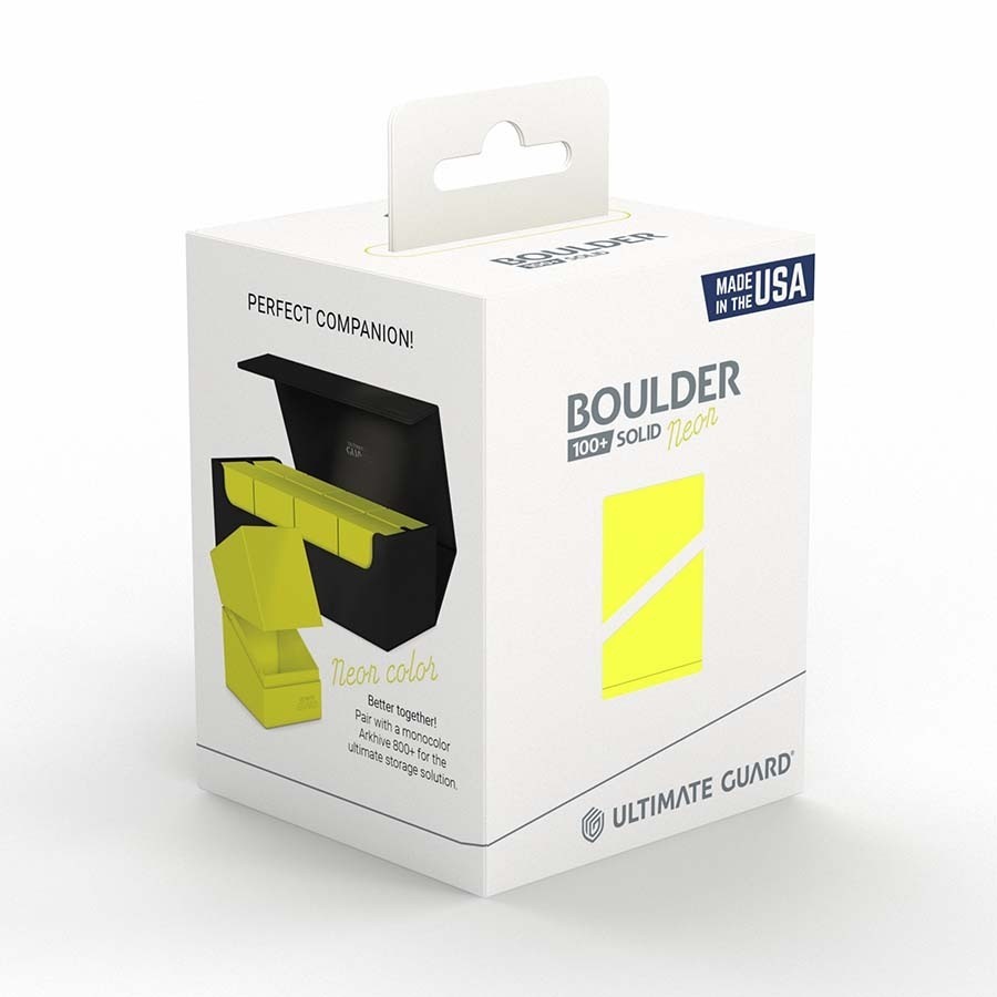 1 Ultimate Guard Solid Neon Yellow Boulder 100+ Deck Box