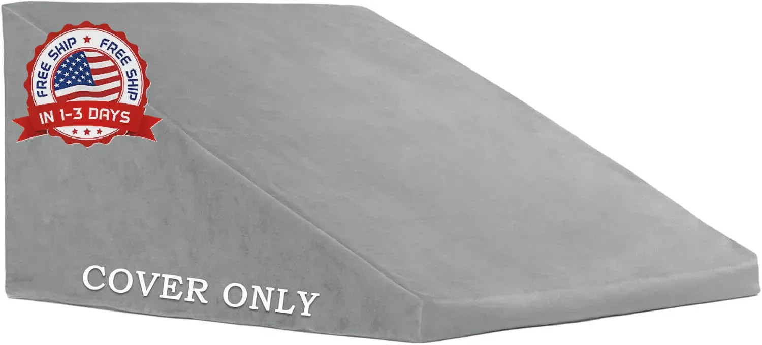 Wedge Pillow Cover - Ultra Soft Velvet & Fleece Wedge Pillow Covers with Zipper,