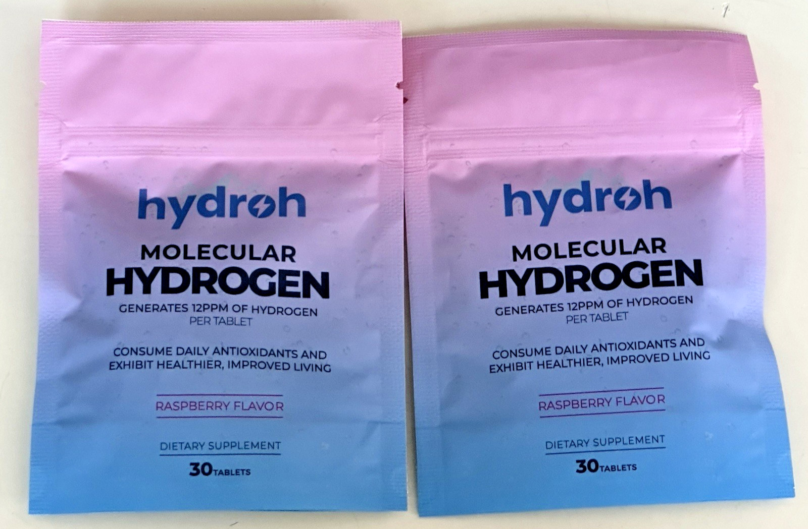 2 Pack Hydroh Hydrogen Water Tablets 30-Day Supply- Raspberry H2 Tabs NEW SEALED
