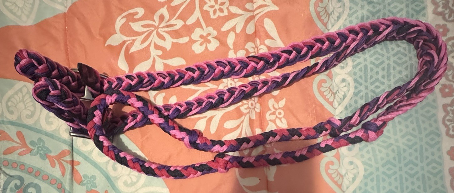 6 Ft Pink Round Barrel Racing Nylon Reins NEW