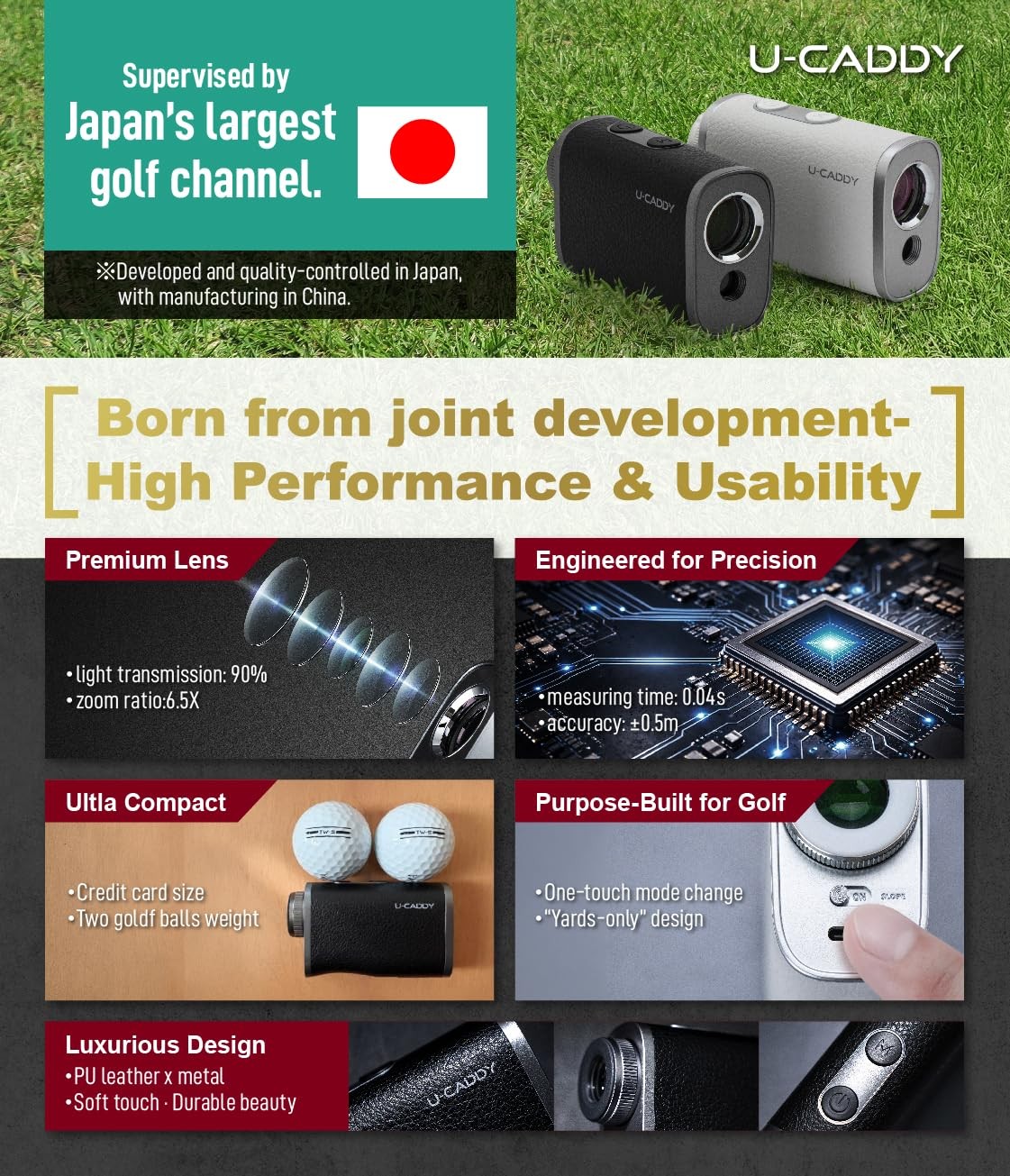 【CoDeveloped Japan’s Largest Golf Channels】 UCADDY Laser Golf Rangefinder