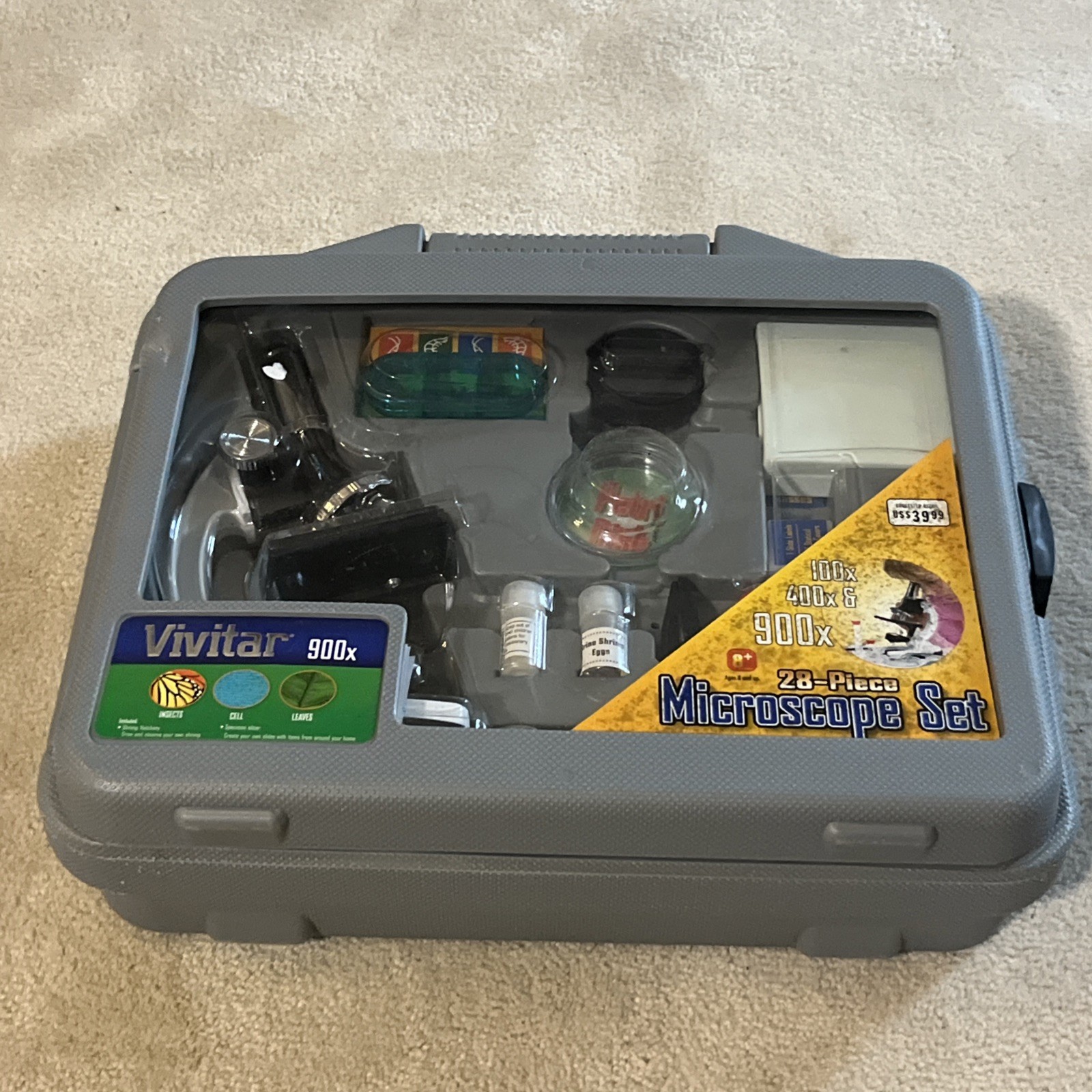 28 piece Microscope Set Vivitar 900x