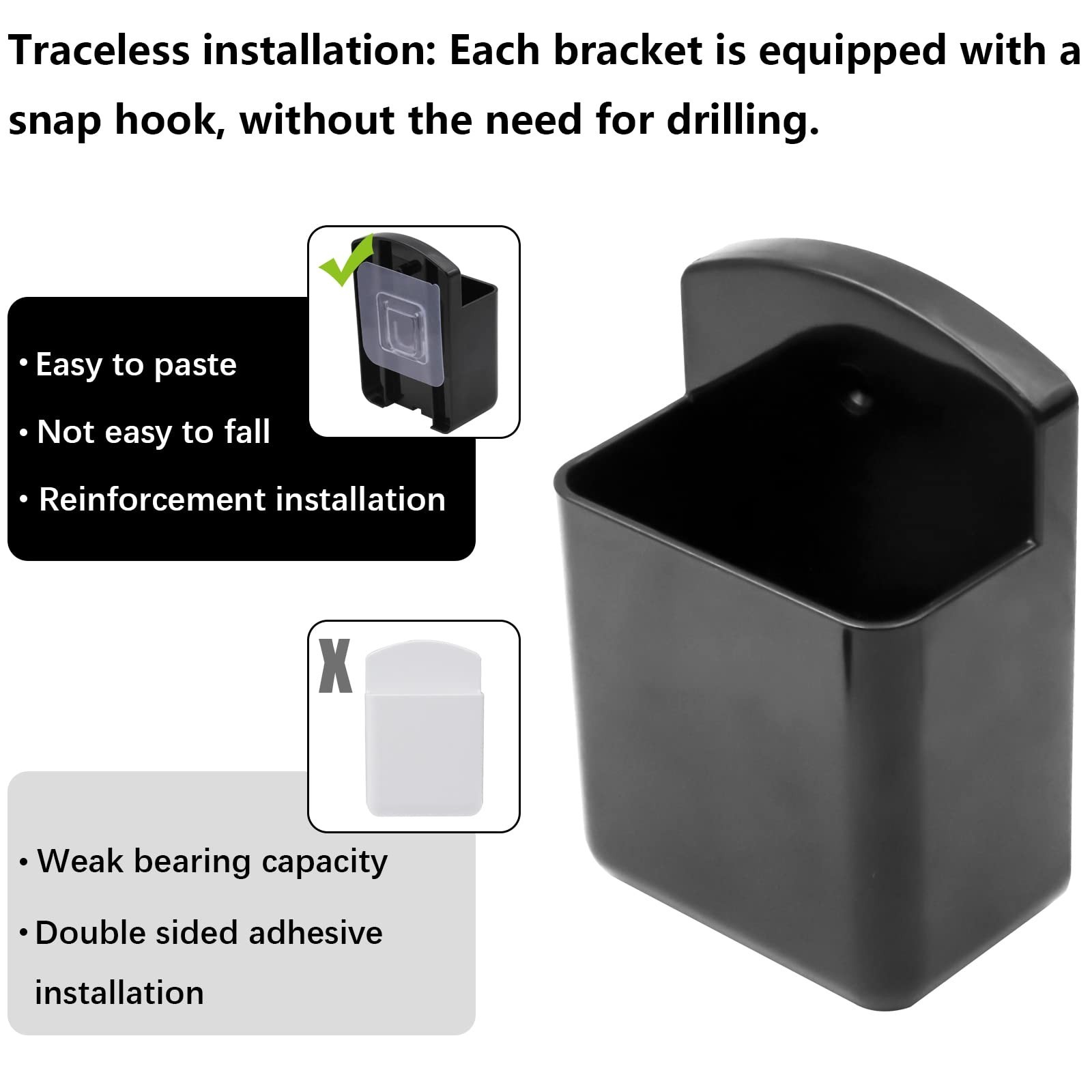 4 Pack Self Adhesive TV Air Conditioner Remote Control Holder Wall Mount Stor...