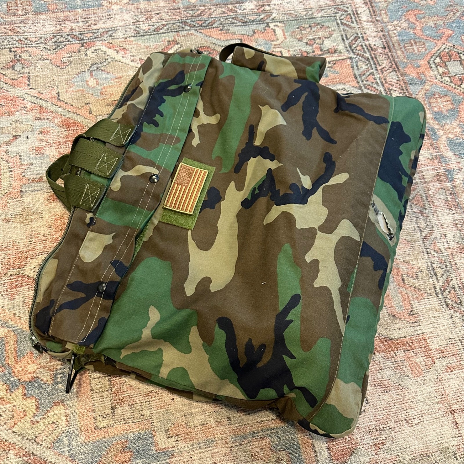 US Military HGU-56/P Flyers Helmet Bag Woodland M81 BDU Camo Sack Padded Army