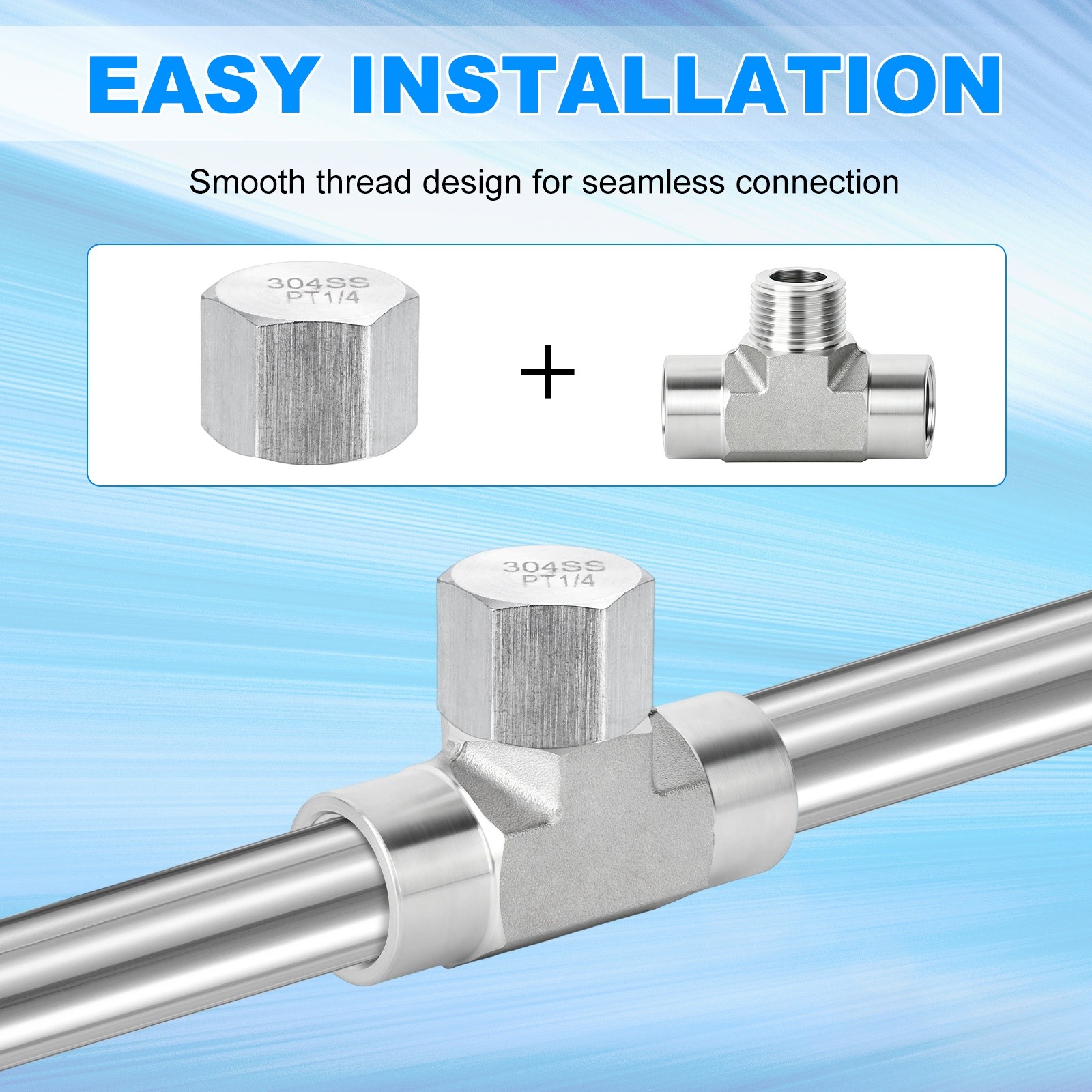4-Pack Hex End Cap, 1/4 Inch PT Female Thread Pipe Fitting