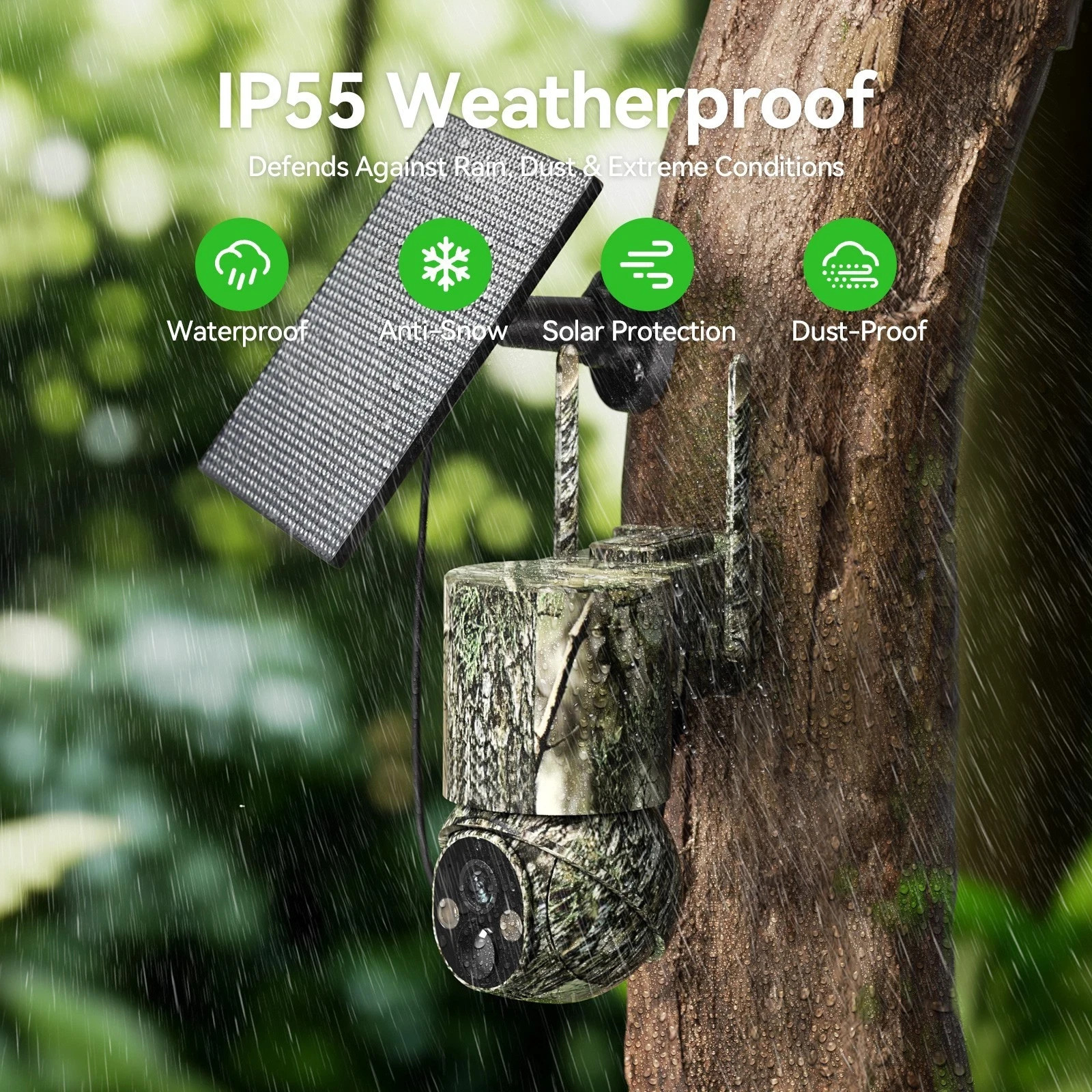4G LTE Trail Camera Hunting Solar Powered Cellular Security Cam SIM Card 64G