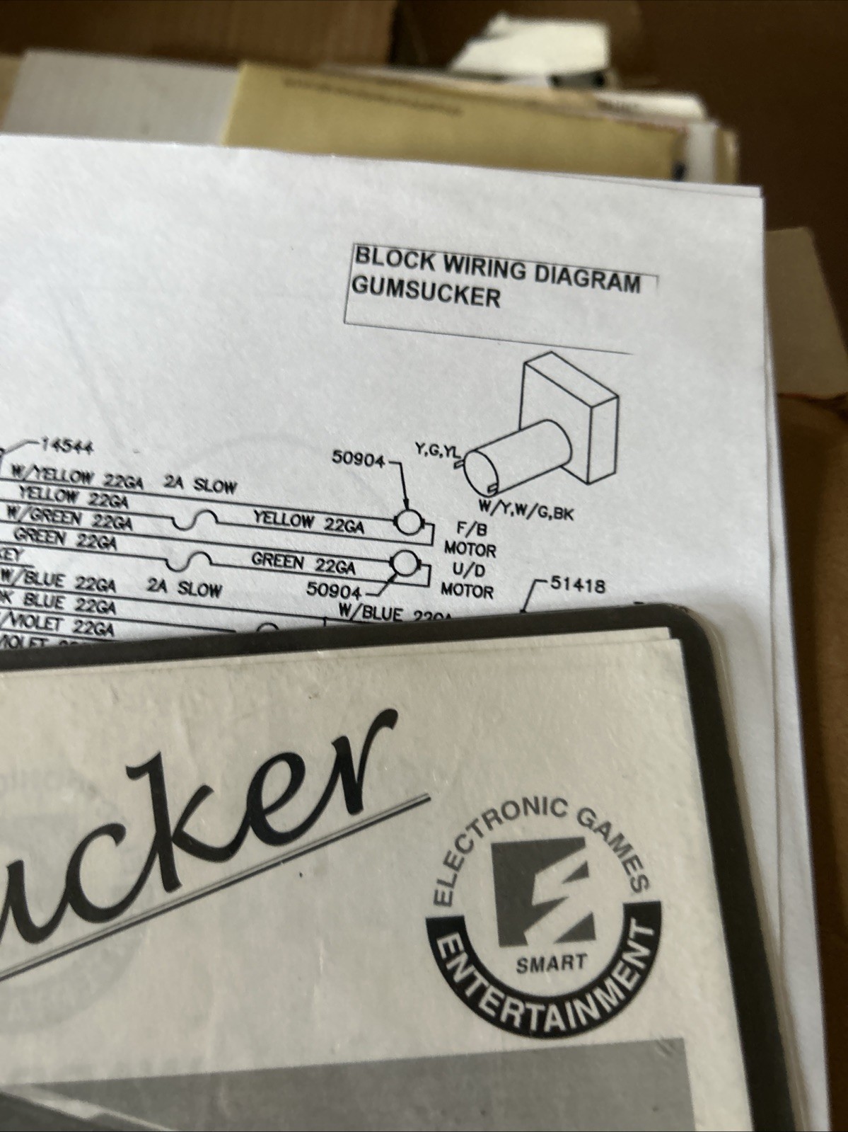 Gum Sucker Smart Industries Arcade Game Manual