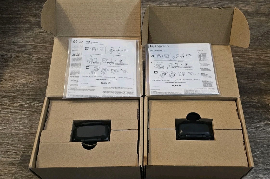 Lot of 2 New Logitech B525 HD Webcam Internet Autofocus Camera 720p