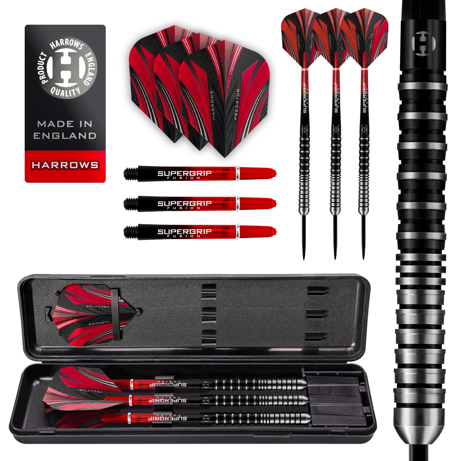 Harrows Predator 90% Tungsten Steel Tip Darts Set 21g, 22g, 23g, 24g, 25g & 2...