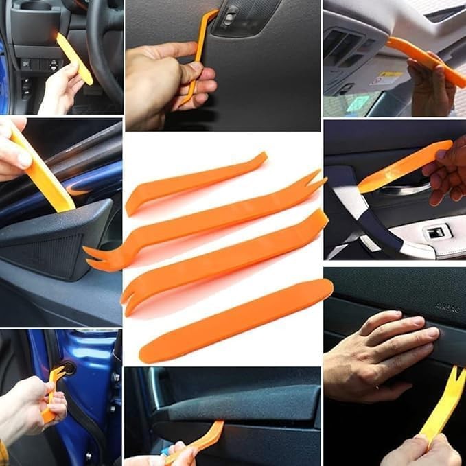5-Piece Auto Trim Removal Tool Set, 4 Plastic Pry Tools &1 Specialized Removal