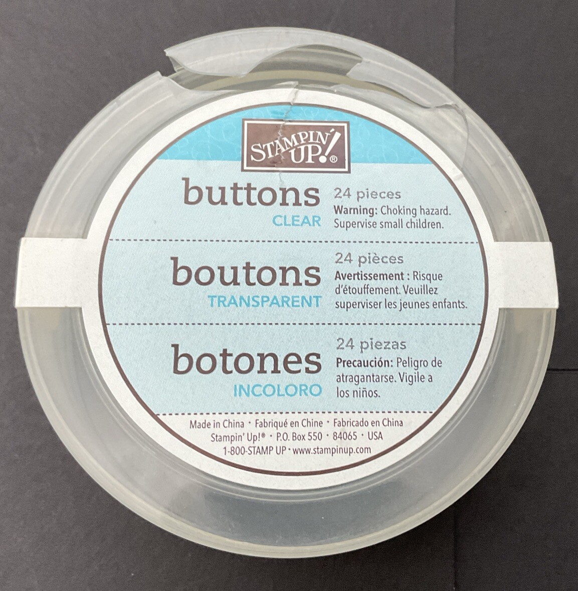Stampin Up Clear Buttons - 24 Pieces - NEW 105447