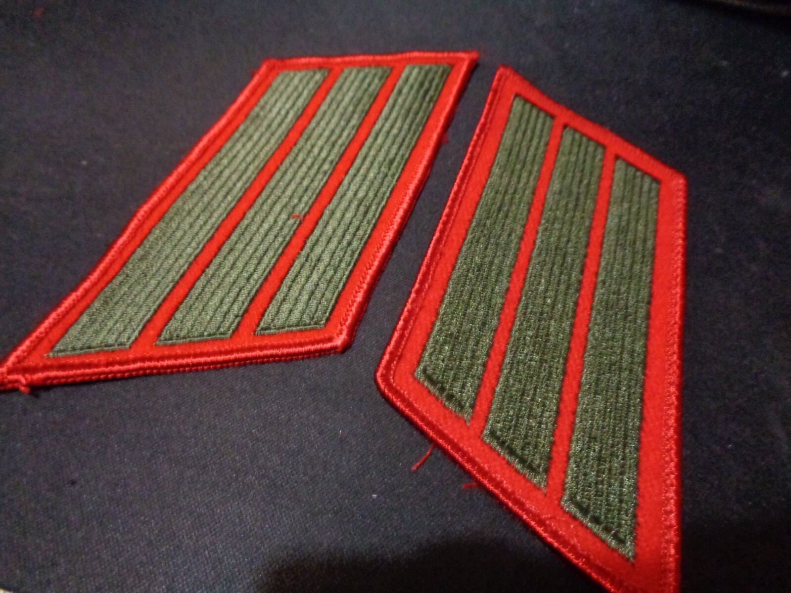 USMC US Marine Male Service Stripes 12 Years Semper Fidelis Green/Red