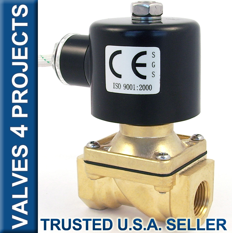 3/8" Electric Solenoid Valve 24-V DC BRASS FKM/VITON Air Diesel... B21V