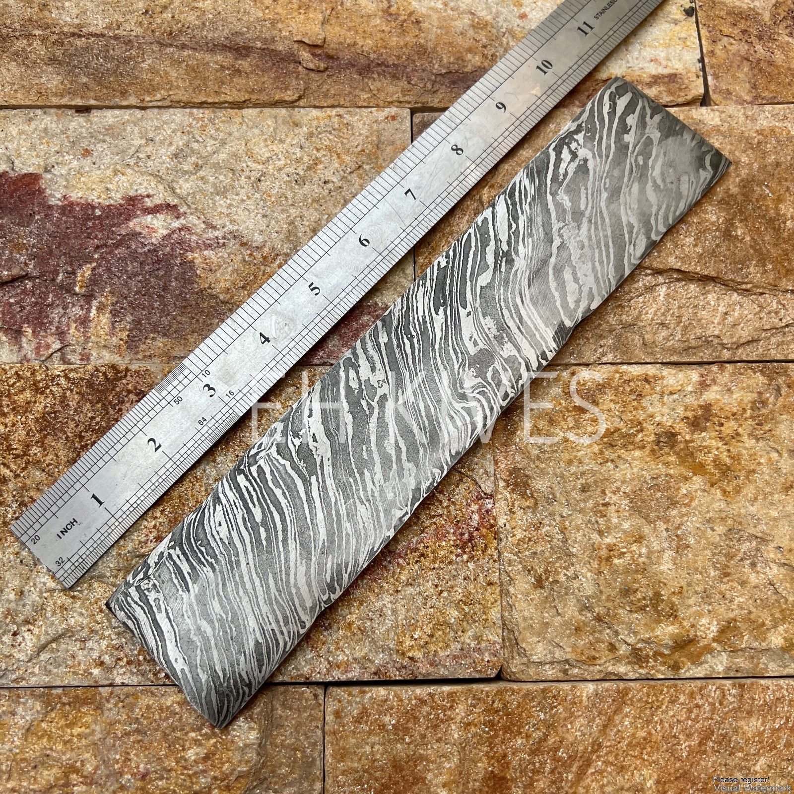 10*2 handmade damascus steel Fire Premium blank billet for knifemaking