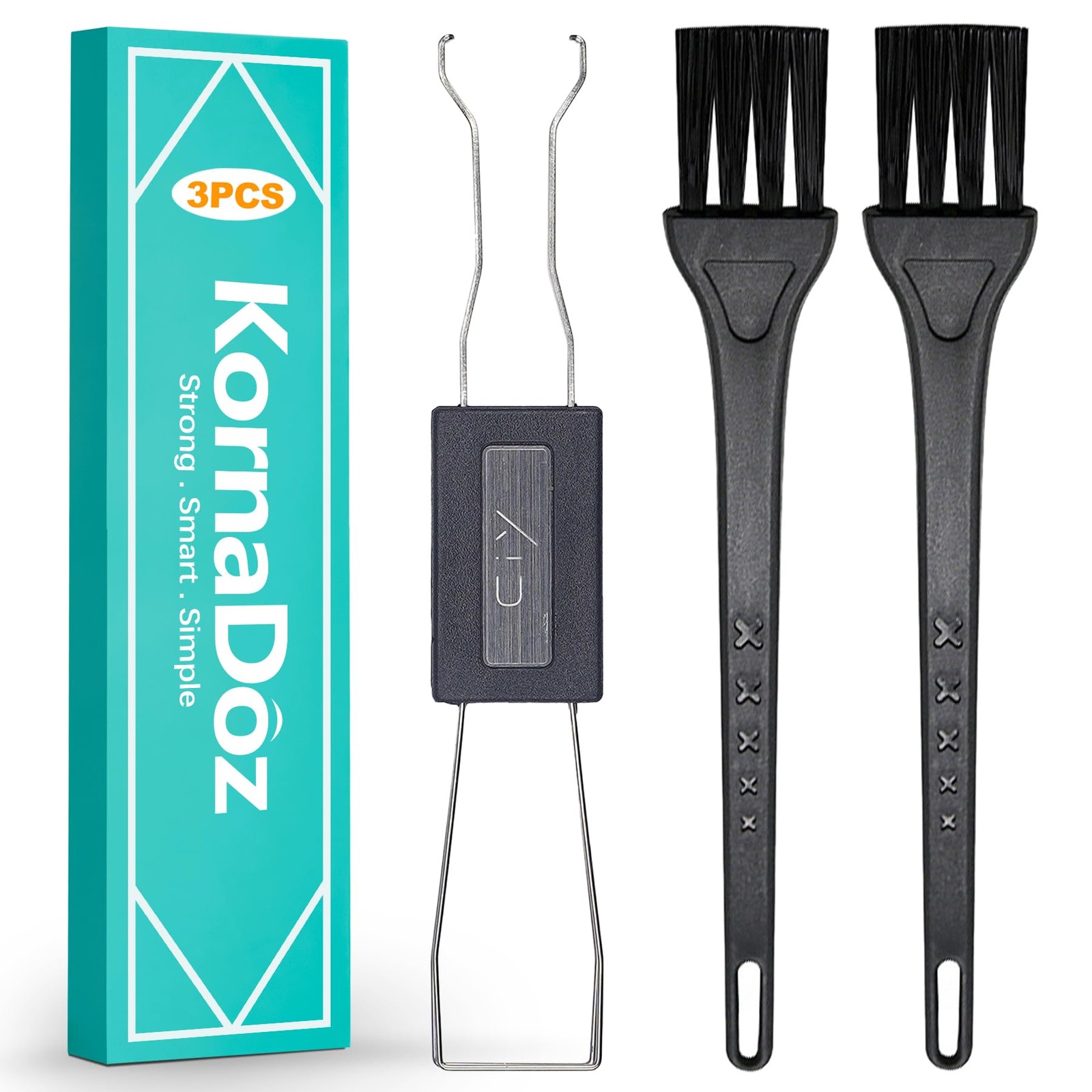 KornaDoz 3-Piece Keycap & Switch Puller Tool Kit – Durable Stainless Black