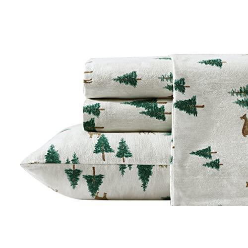Eddie Bauer - King Sheets, Cotton Flannel Bedding Set, Brushed For Extra