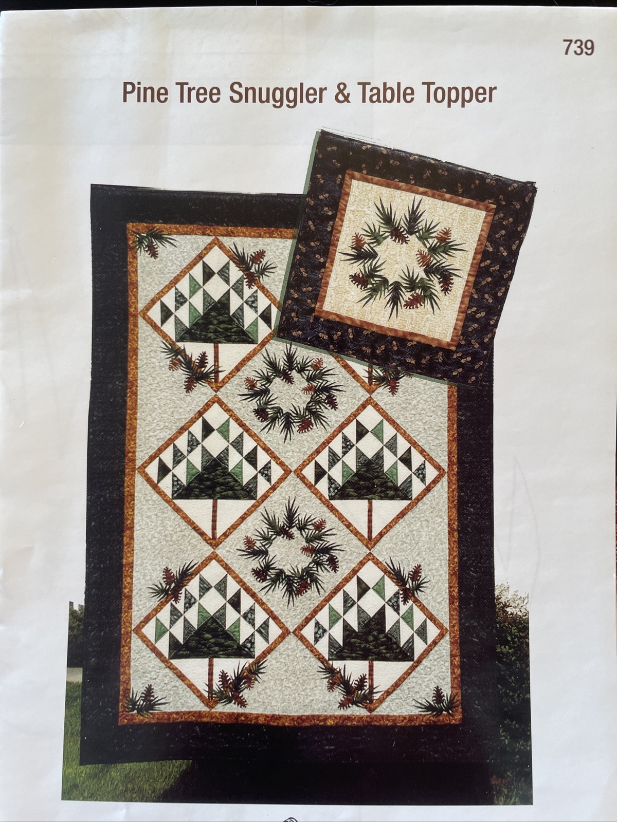granola girl pine tree snuggler and table topper quilt pattern table runner 739