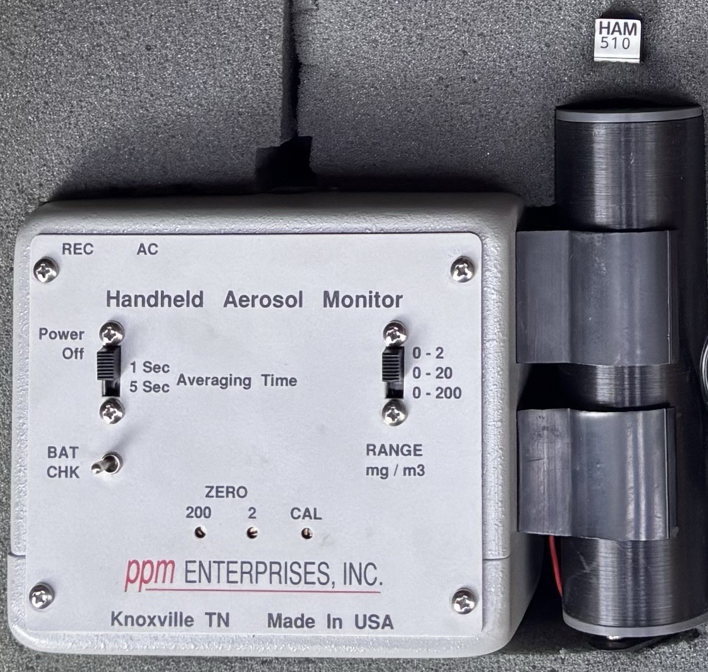 PPM Enterprises Handheld Aerosol Monitor HAM-DS 1060, 510 Cal, Manual, Case